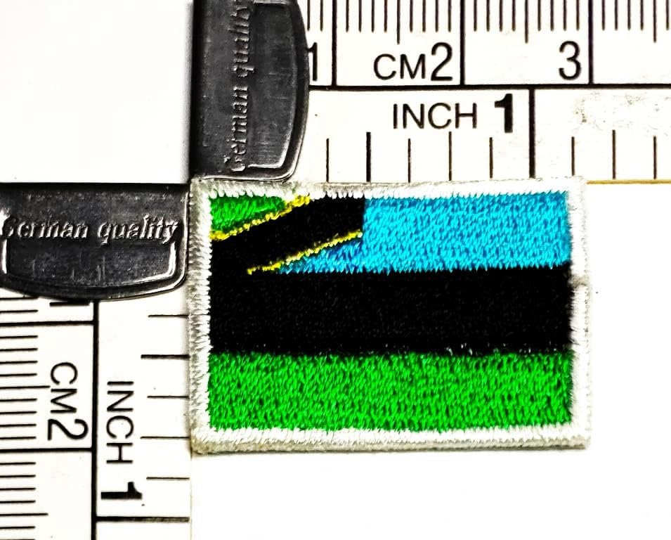 Kleenplus 2pcs. 0,6x1,1 polegada. Mini country nacional zanzibar bandeira bordada Apliques bordados Ferro em costura