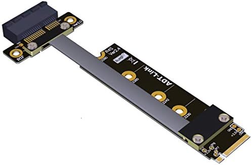 ADT-Link PCIE 3.0 a M.2 NGFF NVME Chave M Extensão Cabo 8G/BPS M.2 NGFF NVME para PCIE 3.0 RISE Adaptador Extensão do Cabo de Fita