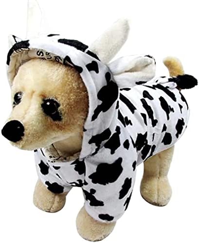 Woo Pets Capuz de cachorro Cat Aparel de vaca Roupas adoráveis ​​para animais de estimação trajes de cachorro Halloween roupas de cosplay