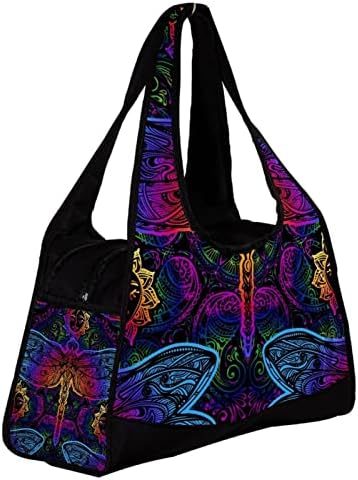 Indian Mandalas Paisley Dragonfly Sun Pattern Travel Duffel Bag Sports Sport Gym Bag Weekend Overnight Tote Bag para homens