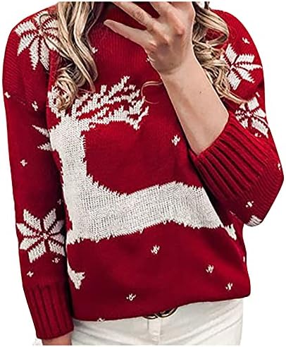 Suéteres de Natal femininos para homens moda Moda Papai Noel Bordado Sweater de malha redondo
