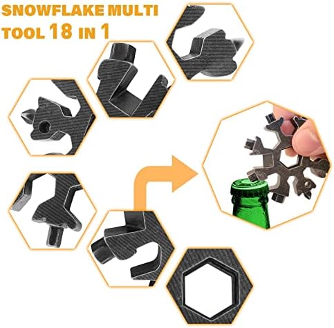 Snowflake multi-ferramenta 18 em 1, aço inoxidável abridor de garrafas de floco de neve/chave de fenda de chaves/chave de fenda,