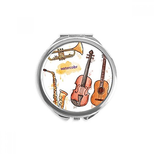 Aquarela para instrumentos combinados de música Música Compacto de mão espelho redondo vidro portátil de bolso