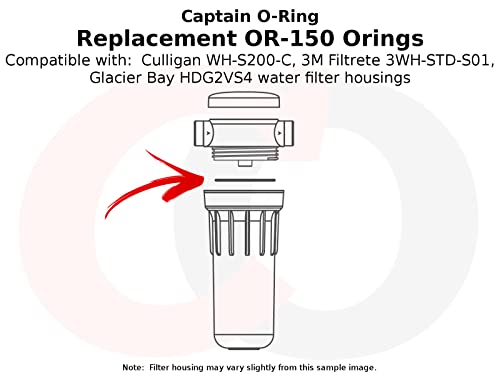 Capitão O-ring-Substituição para Culligan OR-150 Caixa do filtro de água Oring vedação de junta [para WH-S200-C, 3WH-STD-S01, HDG2VS4]