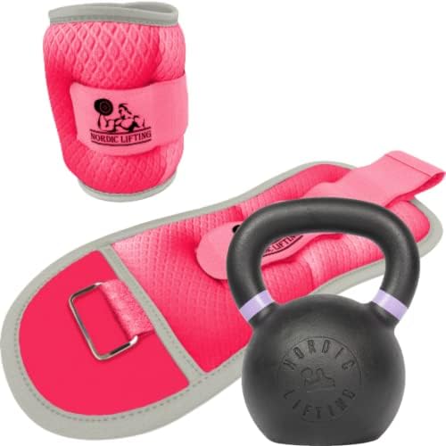 Pesos do pulso do tornozelo 2lb - pacote rosa com kettlebell 44 lb