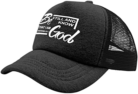 Chapéus de Jesus para menino Banco de beisebol Chapéus ajustáveis ​​para menina Be Stilll e saiba que eu sou Deus chapéu