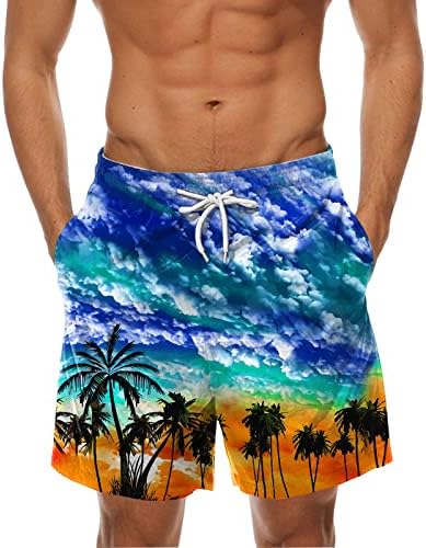 9 Swim Pound Mens Primavera Verão Casual Casual Calças Sports Impresso Sports Beach com bolsos shorts de bandeira masculina