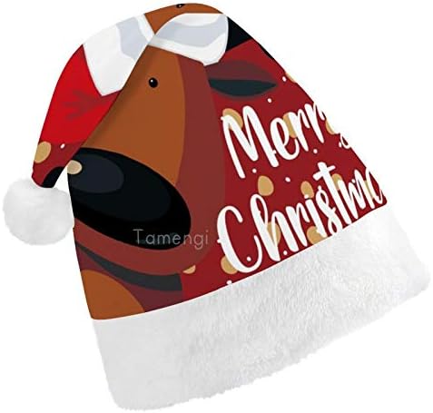 Chapéu de Papai Noel de Natal, Big Moose Feliz Natal chapéu de férias de Natal para adultos, Hats de Natal de Comfort Unisex