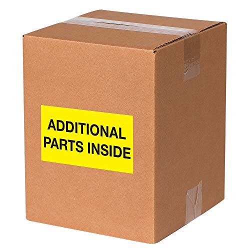 Lógica de fita Aviditi 3 x 5, Peças adicionais dentro de adesivo amarelo fluorescente, para transporte, manuseio, embalagem