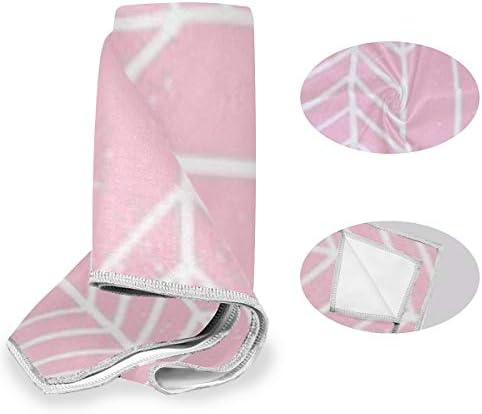 Toalha de praia de microfibra de seta rosa de Voovc - Luz, seca rápida ， compactável fácil de transportar toalhas para academia,