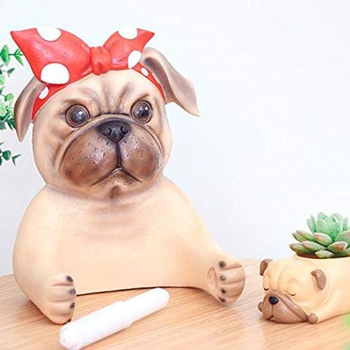 Yuanflq desenho criativo Cartoon Criativo Pug Pug Dog Resina de sucção papel higiênico Rolo de papel montado na parede