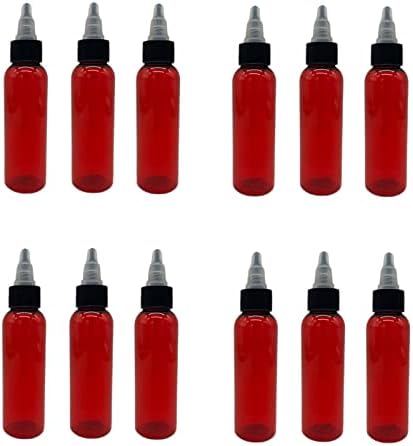 2 oz Red Cosmo Garrafas plásticas -12 Pacote de garrafa vazia Recarregável - BPA livre - óleos essenciais - aromaterapia |