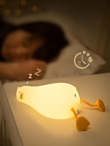 Jucheng Duck Nightlights LED Night Light Duckling Recarregável Lâmpada Cartoon Silicone Infro