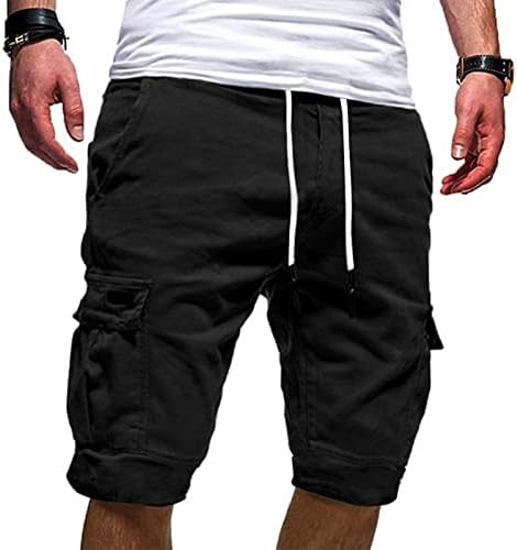 Cargo de shorts de jootoo mass, shorts de carga elástica de cintura elástica masculina