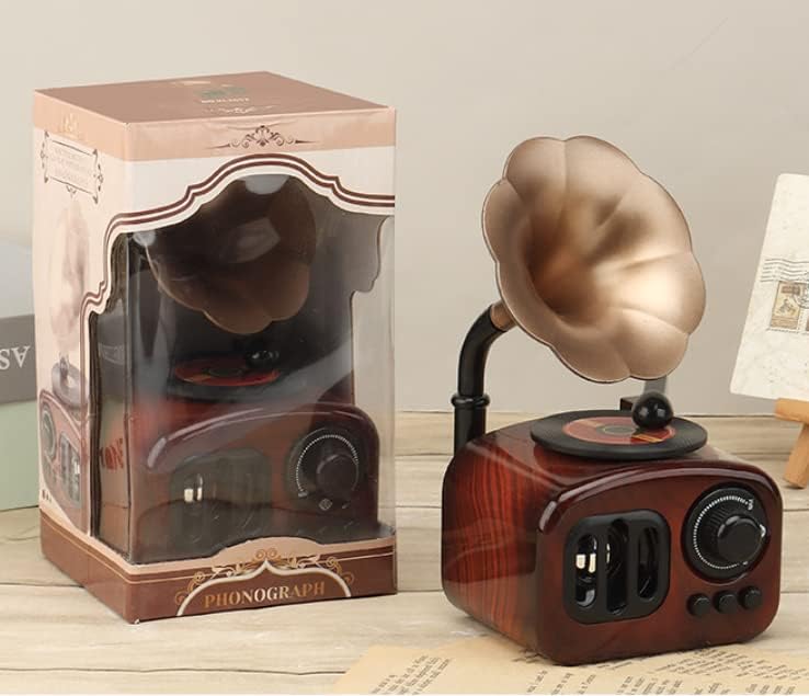Hoffnugshween Vintage Music Box Retro Phonografed Music Box, Mini Mechanism Clockwork