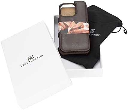 Bouletta iPhone 13 Pro Max Case Wallet com suporte para cartão - Tampa de telefone de couro genuíno de flip magnético RFID com