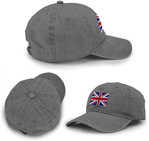 Caps de beisebol da bandeira britânica Caps unissex macio Casquette Cap moda jeans hap vintage