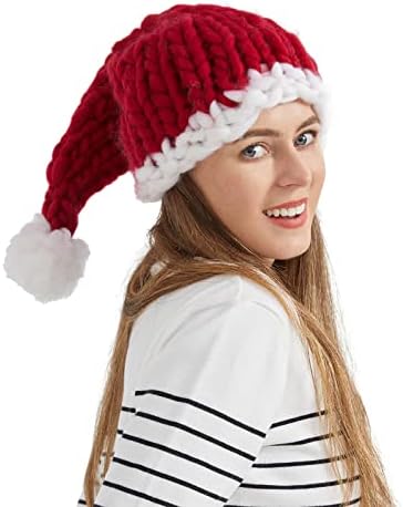 Elezay Santa chapéu de chapéu mannado com malha chunida chapéu de natal gorro desleixado yarn islandeses festival unissex