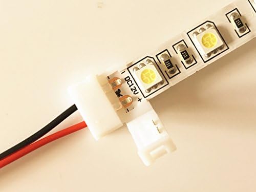 Hual e 10pcs/pacote 10mm 2pin LED Tira conectores para 5050 tira de LED de cor única, extensão do conector da faixa de luz LED, cor