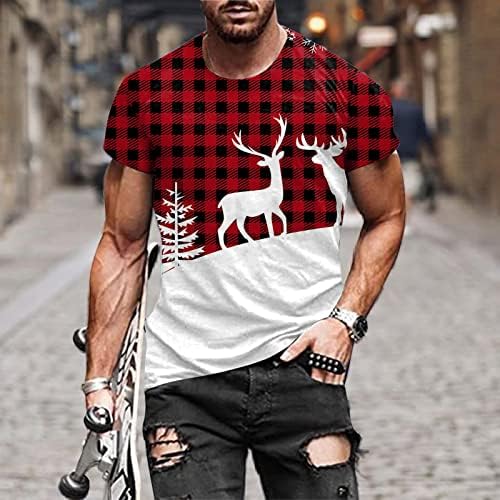 Camisas de Natal de Wybaxz para homens homens outono de inverno casual manga curta de Natal 3d tamis de moda impressa