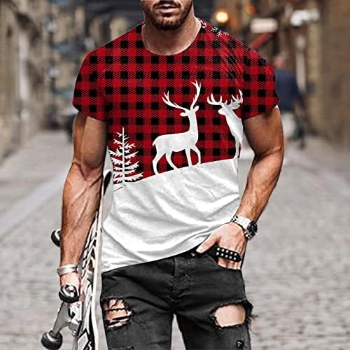 Camisas de Natal de Wybaxz para homens homens outono de inverno casual manga curta de Natal 3d tamis de moda impressa Top Blouse Top Blouse