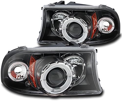 ZMAUTOPARTS DUPO HALO LED FARECTROS DE PROJECTORES BEARLAMPS BLACK PARA 1997-2004 DODGE DAKOTA