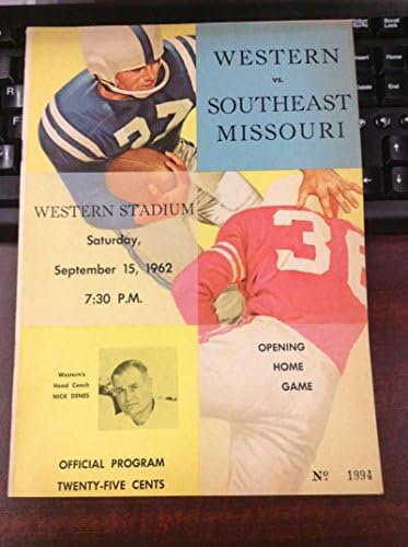1962 Western vs Southeast Missouri no Western Stadium Football Program L12066