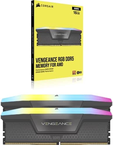 Corsair Vengeance RGB DDR5 RAM 32GB DDR5 6000MHz C30-36-36-76 1.4V AMD Memória de computador otimizada para o computador