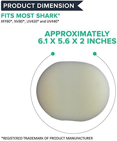 Substituição de filtro de espuma de vácuo crucial - compatível com espuma de tubarão, pré -filtros de feltro - Parte XFF80 -