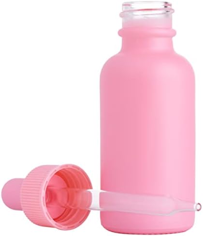 Foco Nutrição 24 revestido com rosa 1 oz Gots giratários redondos de vidro Boston para óleos essenciais, aromaterapia e cuidados com a pele
