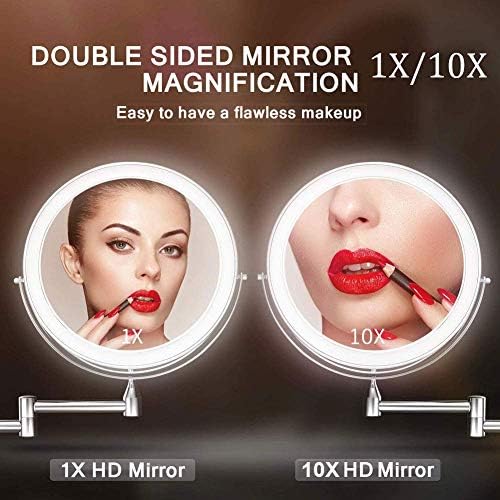 Espelhos de banheiro de 8 '' EDOSSA 8 '' Atualização de espelho de maquiagem de parede Atualização automática Off LED Shaving