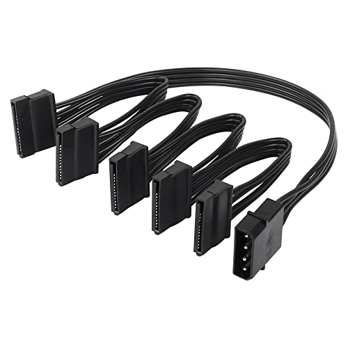 Sinloon IDE para SATA Power Splitter Cable, LP4 4 pinos macho para 5 Extensão de potência feminina SATA Cabo de disco