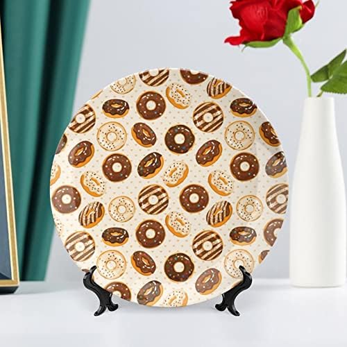 Placa decorativa de cerâmica com donuts de chocolate com açúcar com exibição pendurada no casamento personalizado de casamento