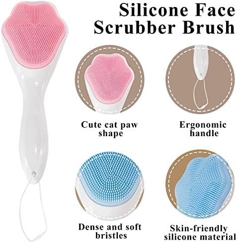 Manual de lavagem do face de silicone e massageador de piyl Manual de limpeza facial macia, escova esfoliante, lavadores