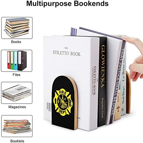 Bandas de bombeiros bandeira de madeira Livros de livros não esquiadores Decorativo titular Livro Stop prateleiras para livros