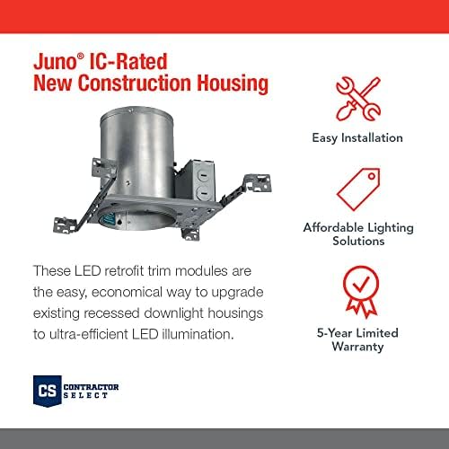 Iluminação JUNO IC20W Contractor Selecione IC de 5 polegadas Classificação de novas construções Habitação universal de construção