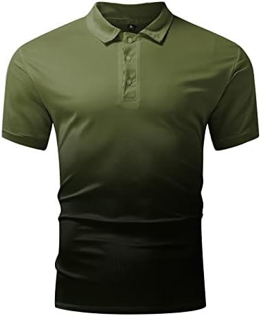 Moda de moda masculina gradiente de lapela de lapela de manga curta camisa de manga curta de manga curta Men color camise