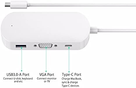 WSSBK USB C Tipo C Tipo C para Multi USB 3.0 Tipo C Cubra VGA Adaptador Dock Acessórios para PC USB C divisor