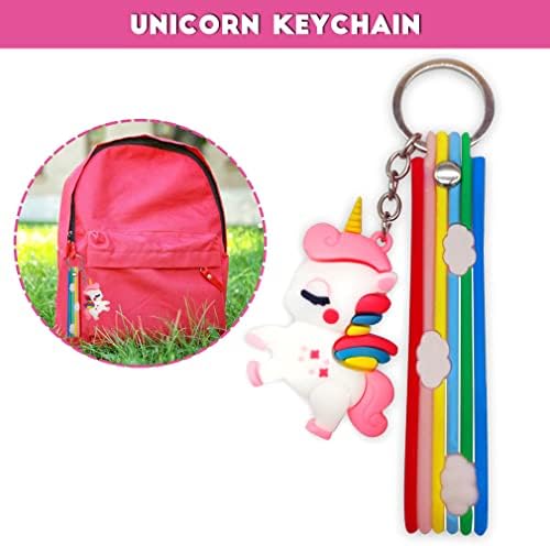 Presentes de unicórnio rlgpbon para feminino mochila/saco de maquiagem/colar de pingente de unicórnio/bracelete/laços de cabelo