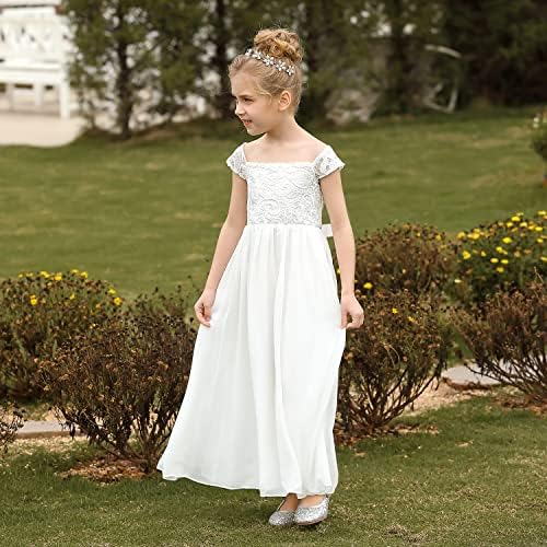 Vestido de flor de flor A-line Chiffon Dress for Girl Birthday Wedding Party Communion Vestres