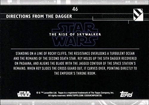 2020 Topps Star Wars The Rise of Skywalker Série 2 Blue 46 Instruções do Dagger Rey, Finn Trading Card