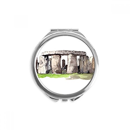 Stonehenge em Wiltshire Inglaterra Compacto Compacto Espelho redondo Vidro de bolso portátil