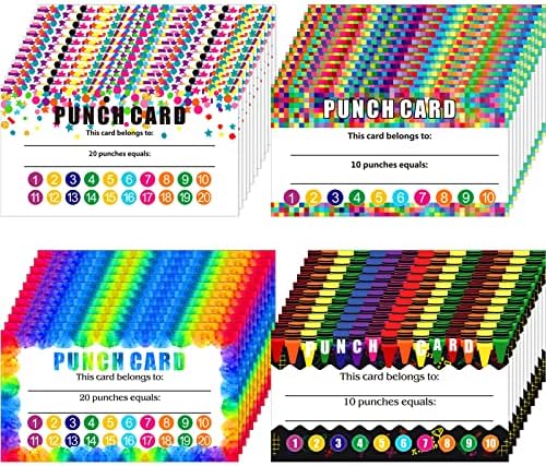 320 peças Punch Cards, Incentive Lealty Recompensa Cartão de Fidelidade dos estudantes para negócios para negócios, sala de aula, comportamento