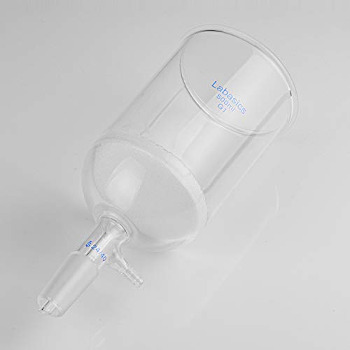 Funil de filtragem de vidro de vidro borossilicato do labasics com frita grossa, diâmetro interno de 95 mm, profundidade