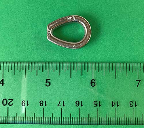 2 peças aço inoxidável 316 1/8 Faça parte do cabo de arame THIMBLE com grau marítimo de extremidade fechada para o tamanho da corda 1/8