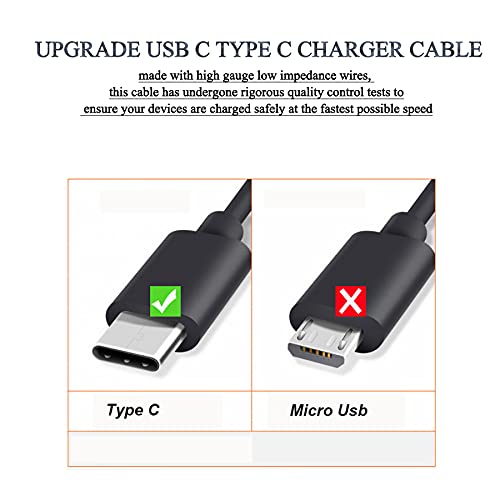 Substituição USB tipo C Fast Charger Carregamento da linha do cabo de alimentação compatível com telefones tipo C e compatível com