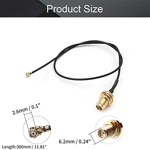 OTHMRO 1PCS RF1.37 IPEX 1.0 para SMA Conector feminino Wi-Fi Pigtail Cable 0,3m de comprimento de comprimento de alimentação