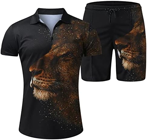 Roupas de 2 peças para camisa de esportes e shorts Men define um traje esportivo de roupas esportivas casuais de traje