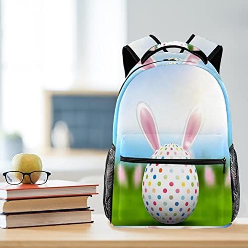 Kapohu Easter Egg Rabbit Casual School Backpack For Boys Girls Laptop Bookbag Bag para homens 11.5x8x16in