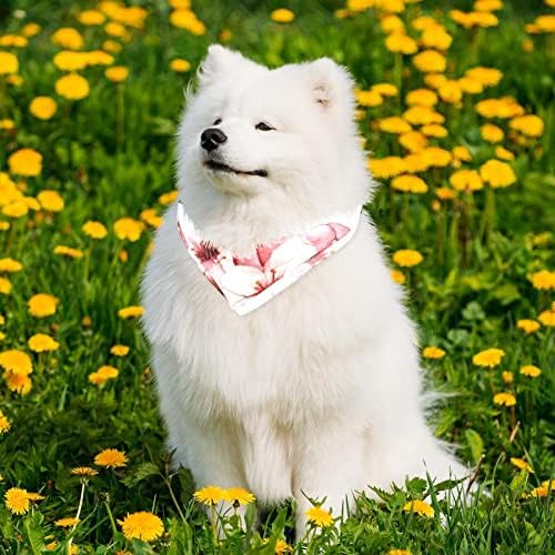 2 pacote de cachorro bandana tinta flor flores de flor de impressão cachecol de animais de estimação ajustável Bibs Bibs